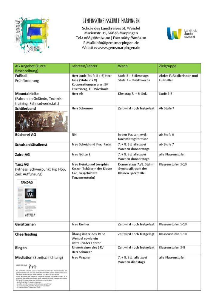 Foto zur Meldung „Start der AGs“